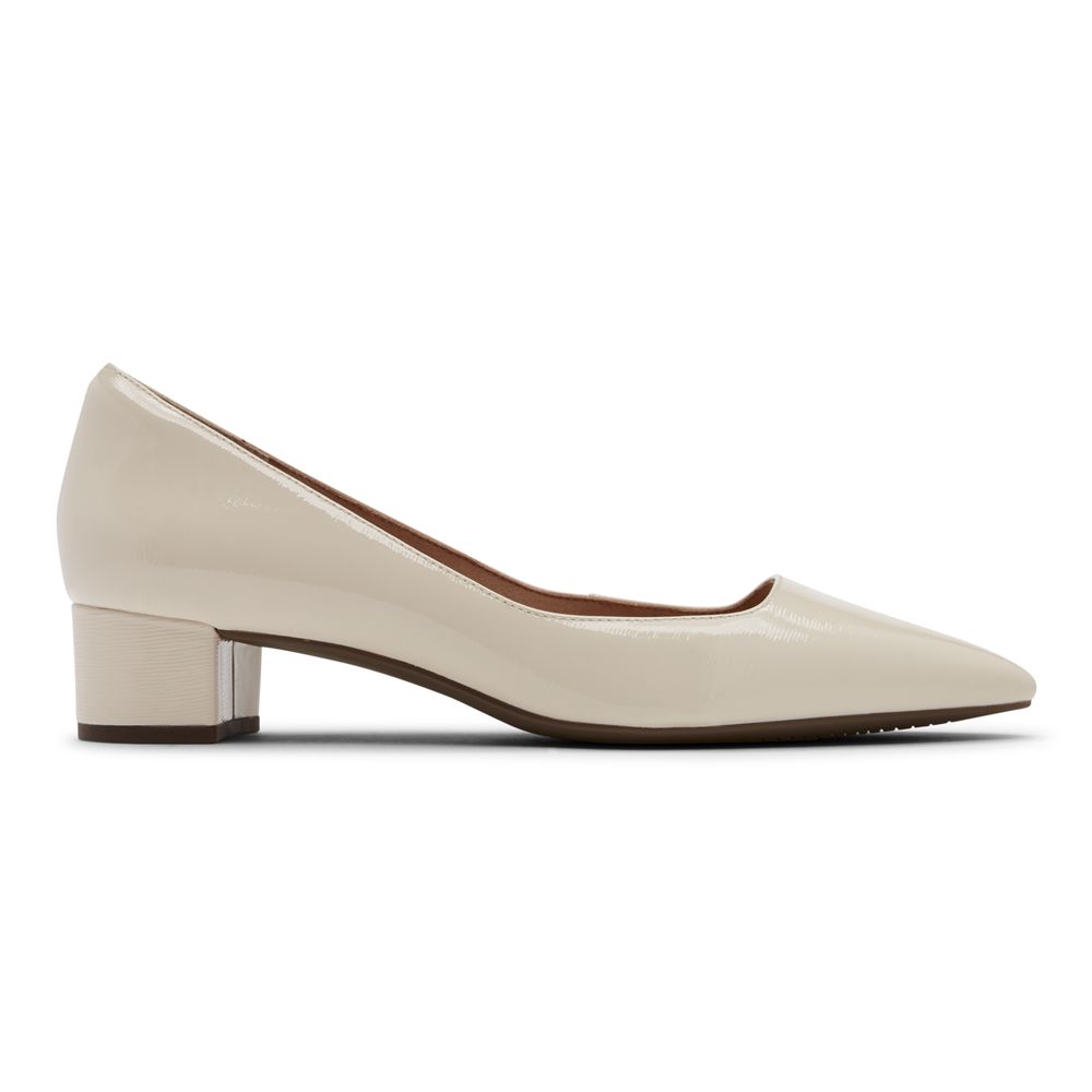 Rockport Women's Total Motion Gracie Heel Pumps - Beige - USA (8460IAPVK)